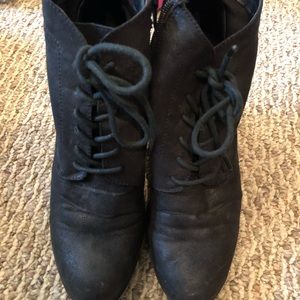 Black Lace Up Madden Heels/Booties